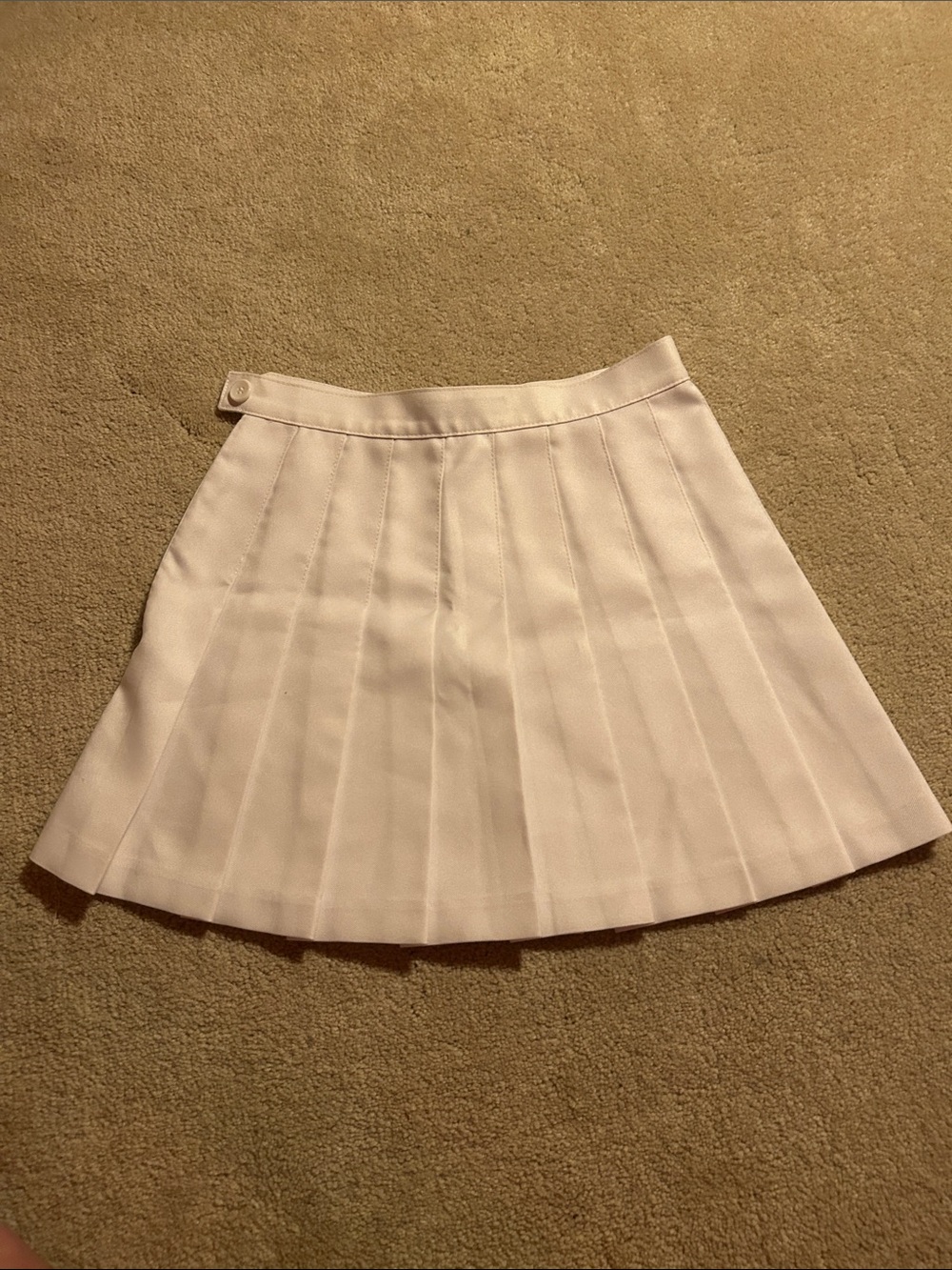 American Apparel White Pleated Mini Skirt
